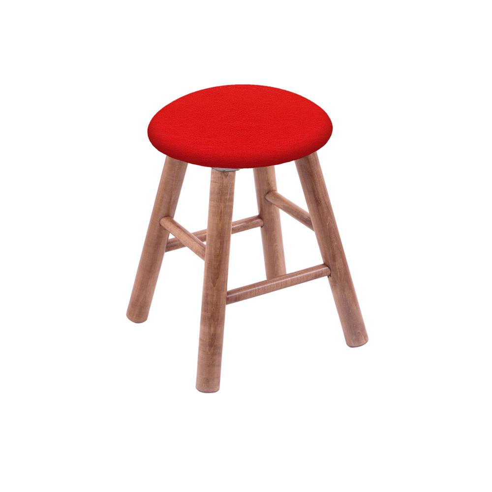 Maple Round Cushion 18" Swivel Vanity Stool with Smooth Legs, Medium Finish, and Canter Red Seat