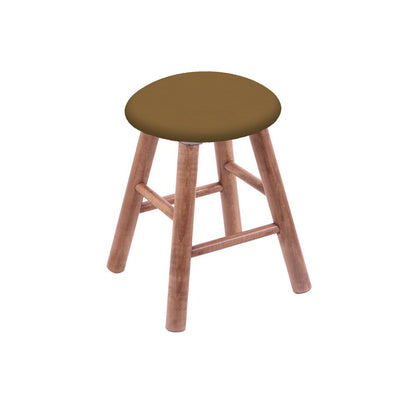 Maple Round Cushion 18" Swivel Vanity Stool with Smooth Legs, Medium Finish, and Canter Saddle Seat