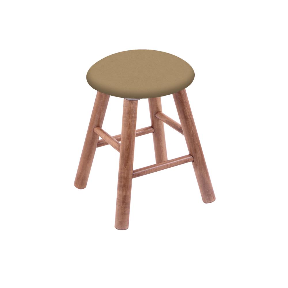 Maple Round Cushion 18" Swivel Vanity Stool with Smooth Legs, Medium Finish, and Canter Sand Seat