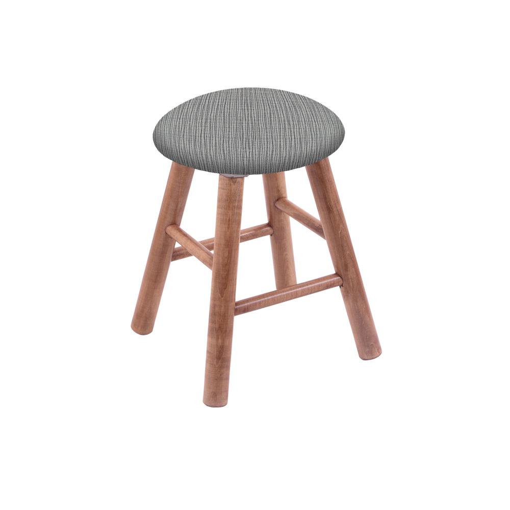 Maple Round Cushion 18" Swivel Vanity Stool with Smooth Legs, Medium Finish, and Graph Alpine Seat
