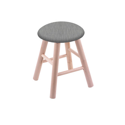 Maple Round Cushion 18" Swivel Vanity Stool with Smooth Legs, Natural Finish, and Graph Alpine Seat