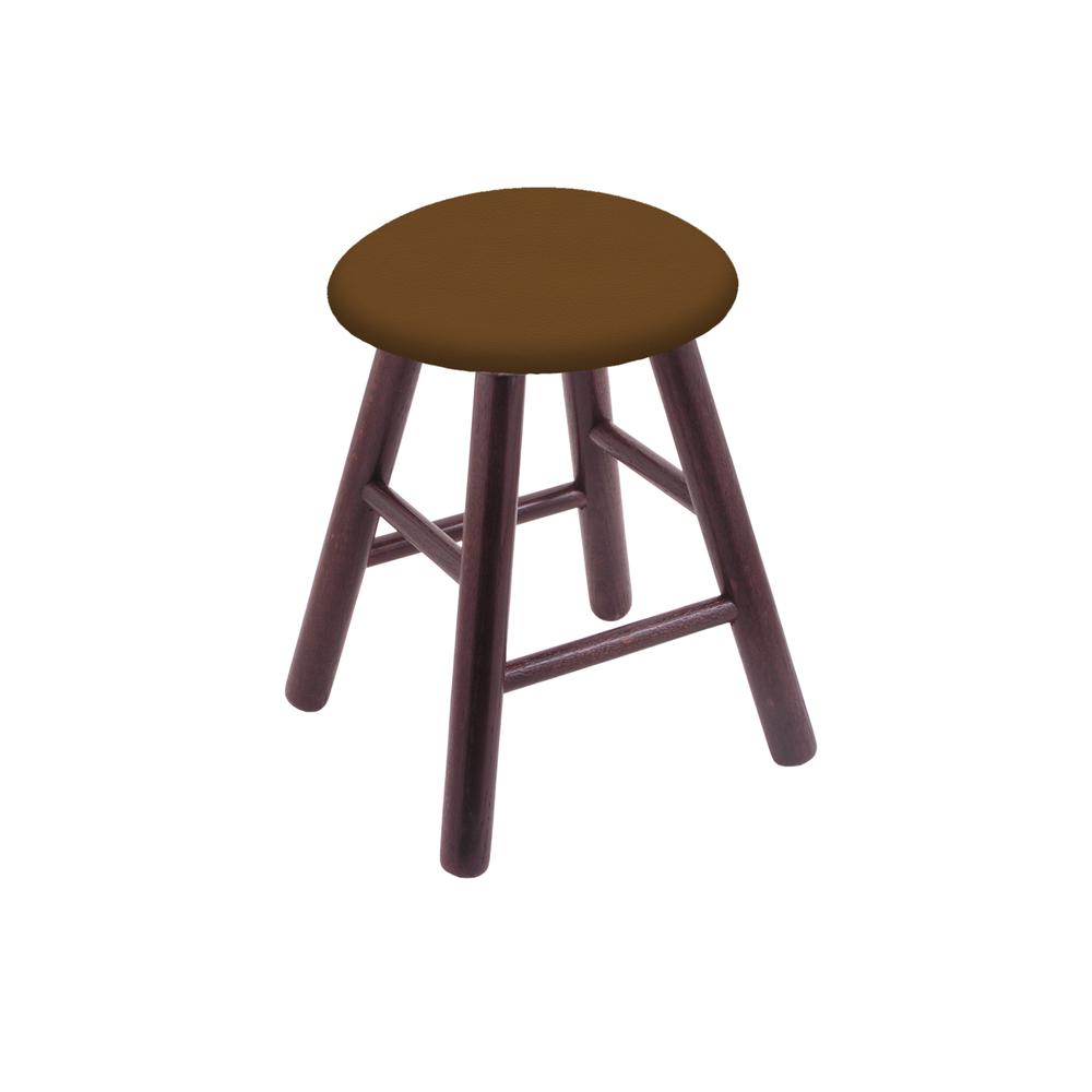 Oak Vanity Stool in Dark Cherry Finish with Canter Thatch Seat