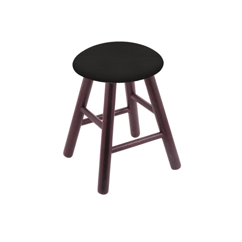 Oak Vanity Stool in Dark Cherry Finish with Canter Espresso Seat