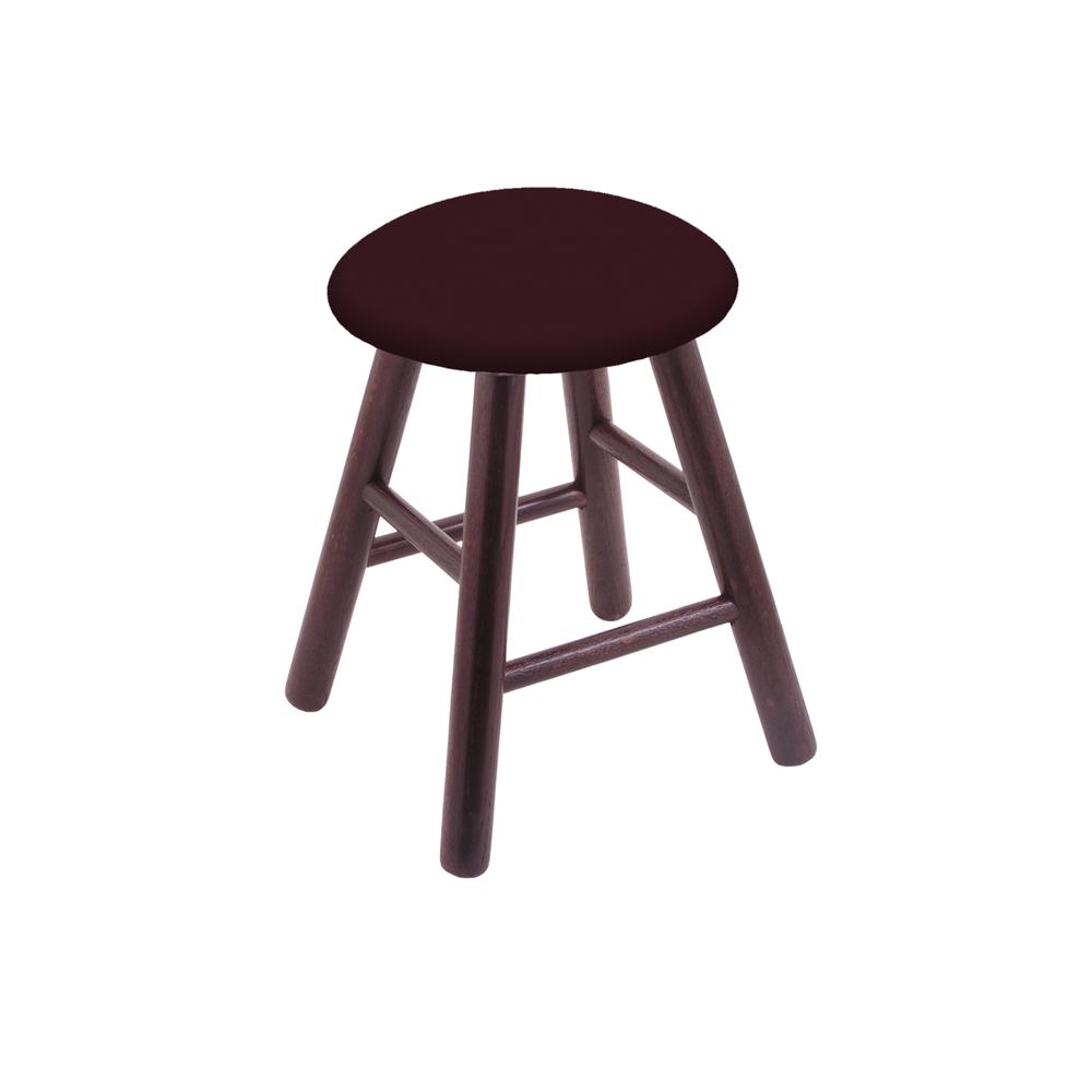Oak Vanity Stool in Dark Cherry Finish with Canter Bordeaux Seat
