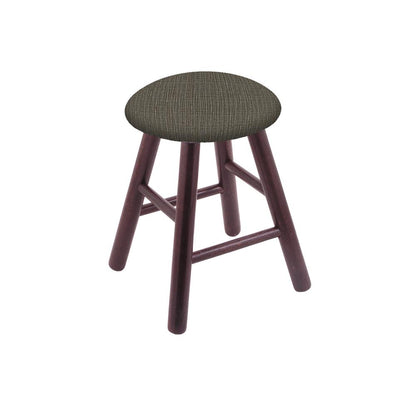 Oak Vanity Stool in Dark Cherry Finish with Graph Chalice Seat