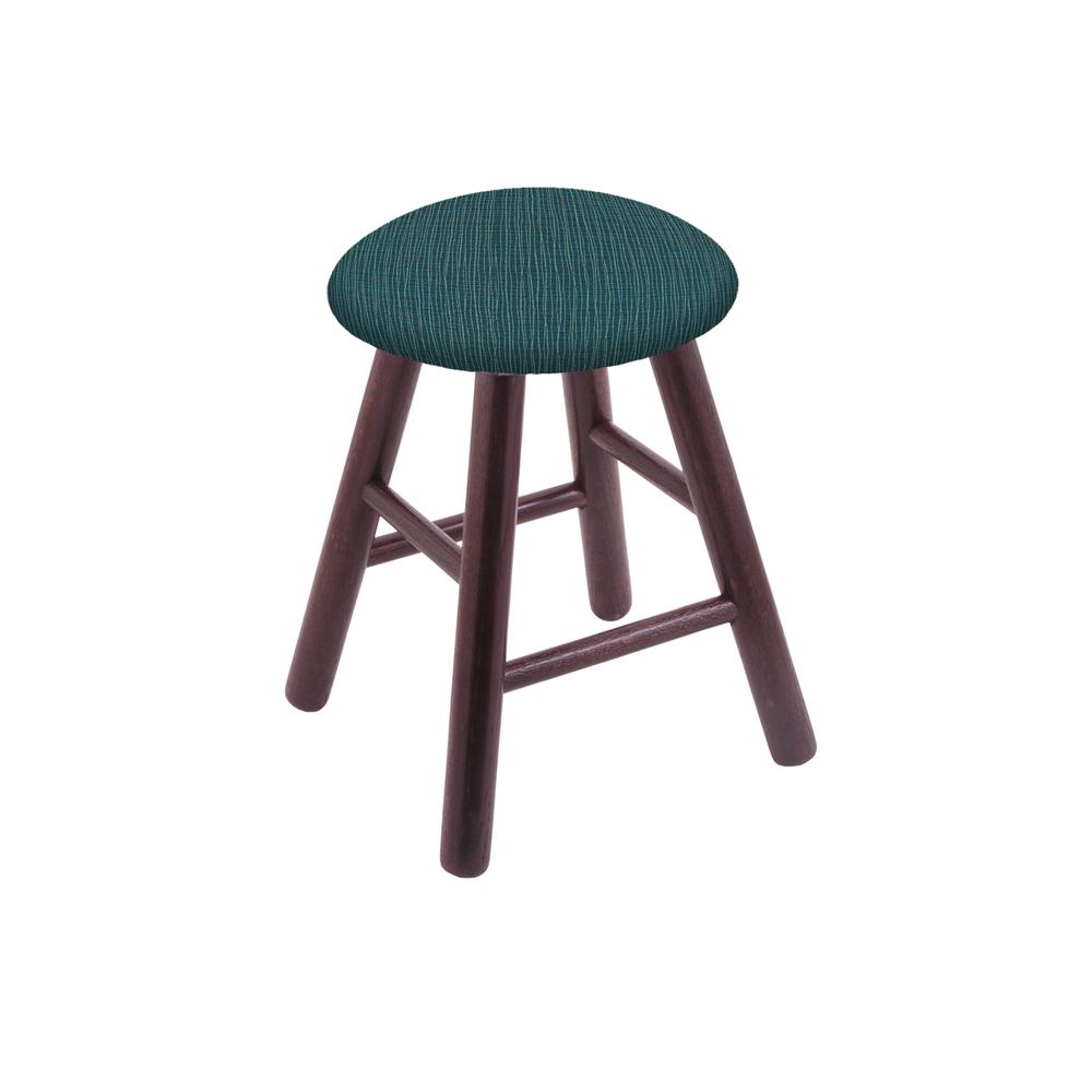 Oak Round Cushion 18" Swivel Vanity Stool with Smooth Legs, Dark Cherry Finish, and Graph Tidal Seat
