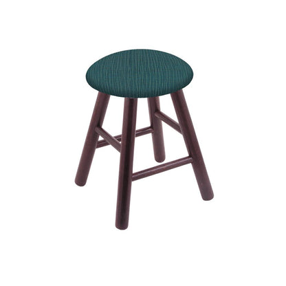 Oak Round Cushion 18" Swivel Vanity Stool with Smooth Legs, Dark Cherry Finish, and Graph Tidal Seat