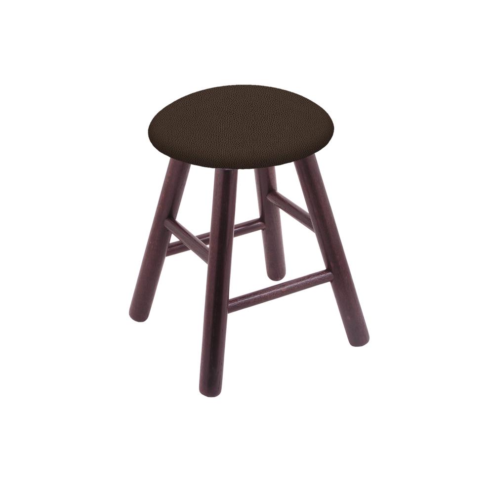 Oak Vanity Stool in Dark Cherry Finish with Rein Coffee Seat