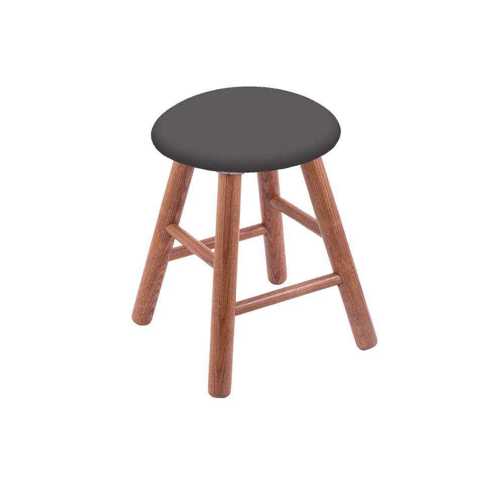 Oak Vanity Stool in Medium Finish with Canter Storm Seat