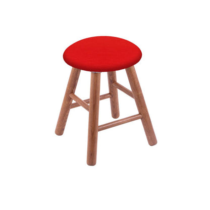 Oak Round Cushion 18" Swivel Vanity Stool with Smooth Legs, Medium Finish, and Canter Red Seat