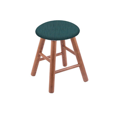 Oak Round Cushion 18" Swivel Vanity Stool with Smooth Legs, Medium Finish, and Graph Tidal Seat