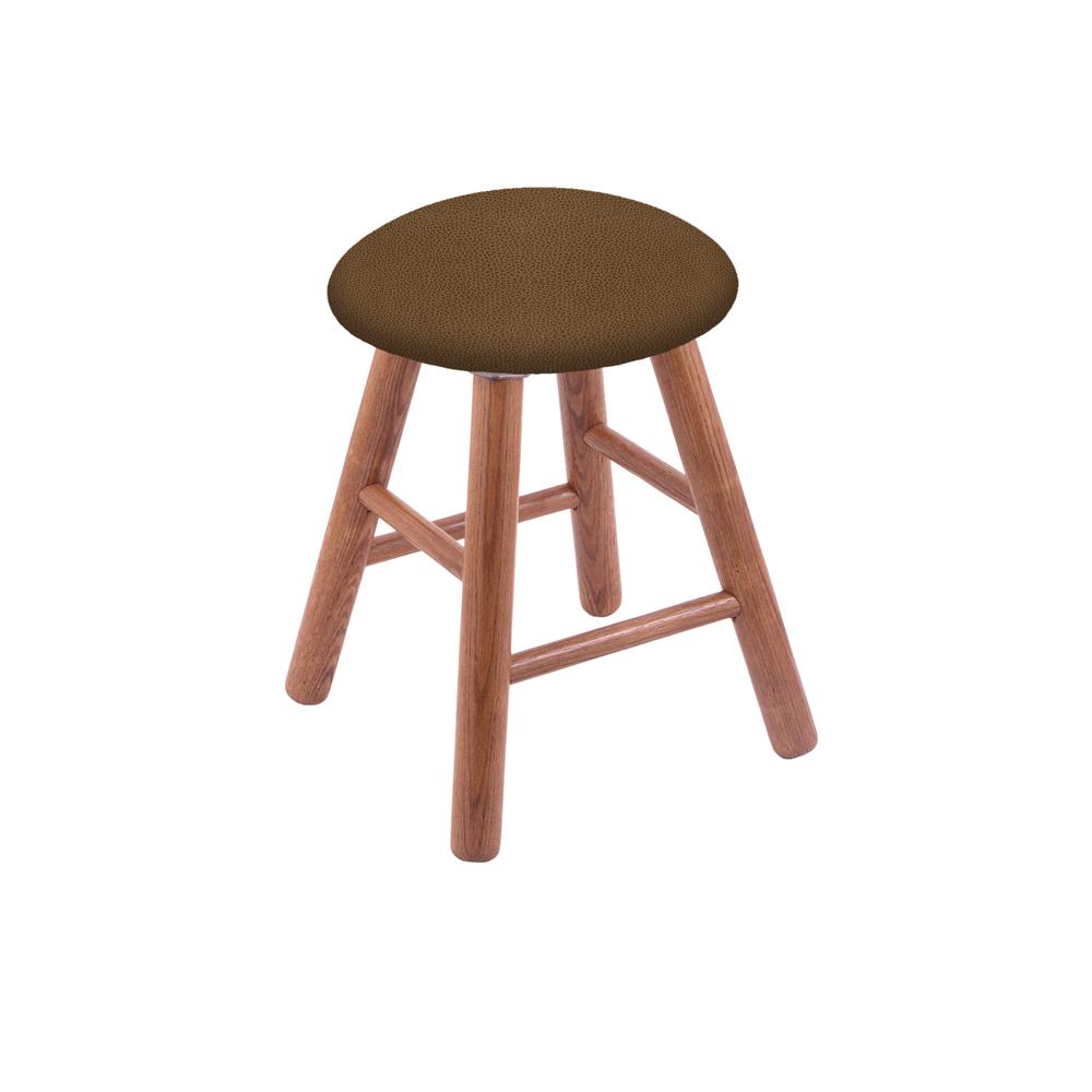 Oak Vanity Stool in Medium Finish with Rein Thatch Seat