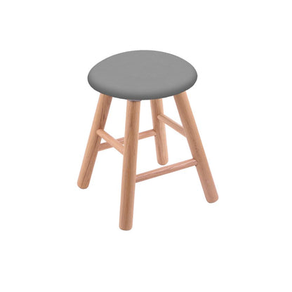 Oak Round Cushion 18" Swivel Vanity Stool with Smooth Legs, Natural Finish, and Canter Folkstone Grey Seat