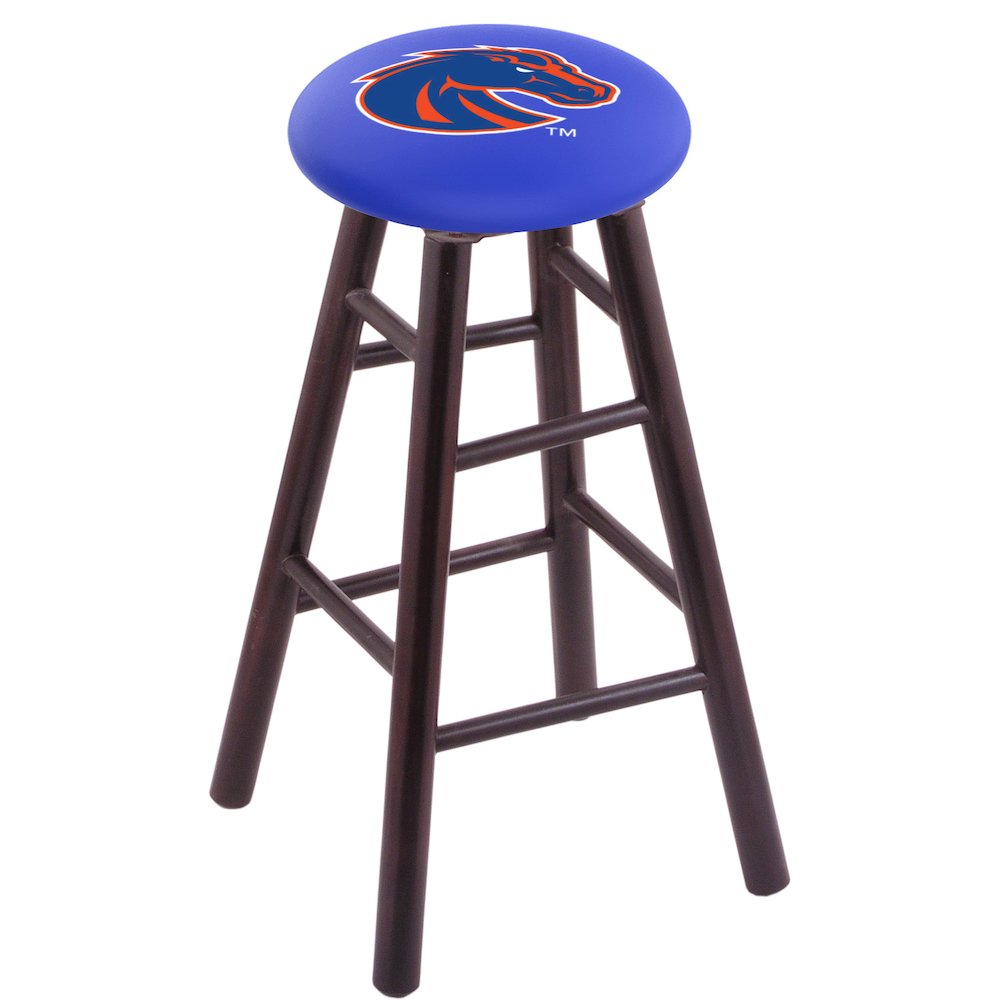 Maple Counter Stool in Dark Cherry Finish with Boise State Seat