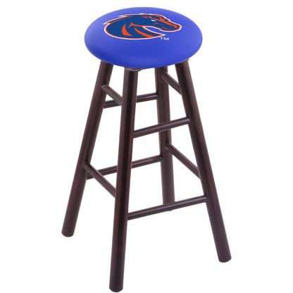Maple Counter Stool in Dark Cherry Finish with Boise State Seat