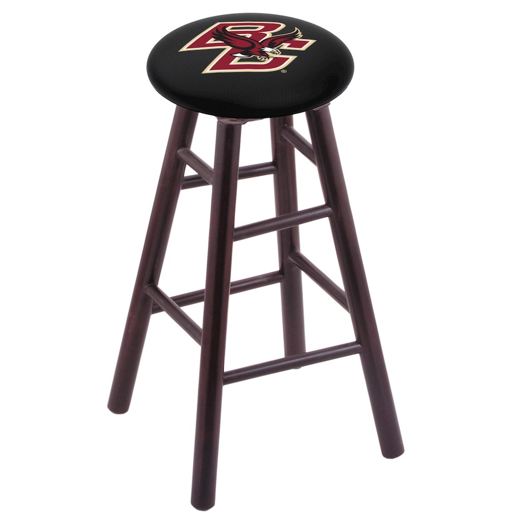 Maple Counter Stool in Dark Cherry Finish with Boston College Seat