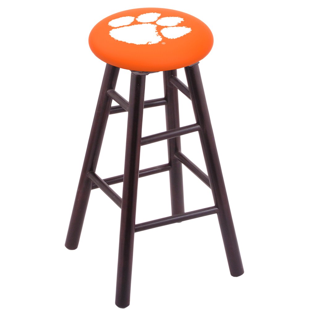 Maple Counter Stool in Dark Cherry Finish with Clemson Seat