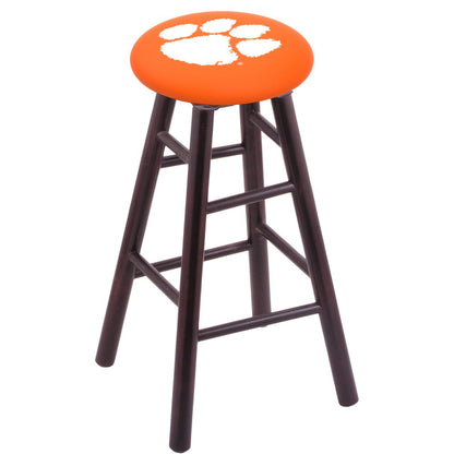 Maple Counter Stool in Dark Cherry Finish with Clemson Seat