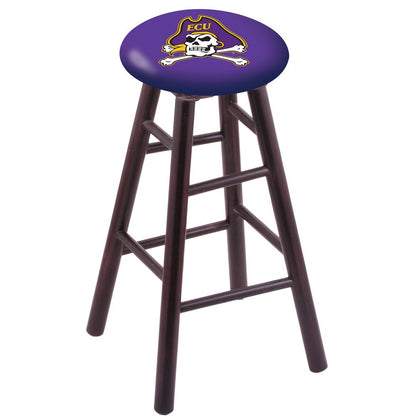 Maple Counter Stool in Dark Cherry Finish with East Carolina Seat