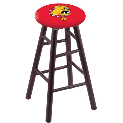 Maple Counter Stool in Dark Cherry Finish with Ferris State Seat