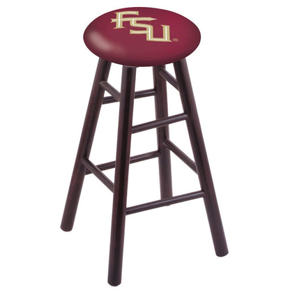 Maple Counter Stool in Dark Cherry Finish with Florida State (Script) Seat
