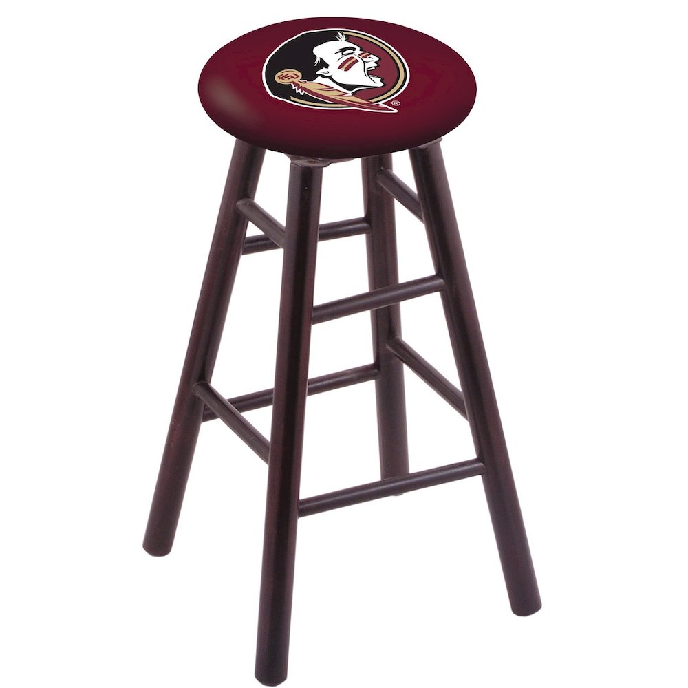 Maple Counter Stool in Dark Cherry Finish with Florida State (Head) Seat