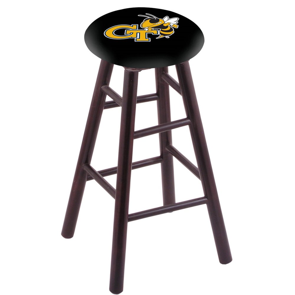Maple Counter Stool in Dark Cherry Finish with Georgia Tech Seat