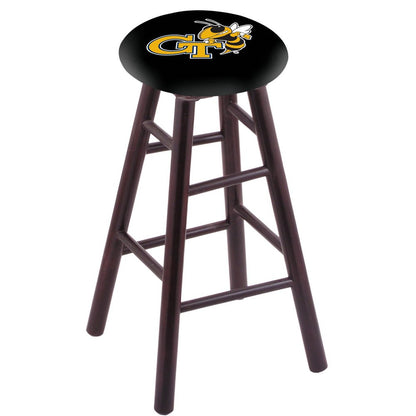 Maple Counter Stool in Dark Cherry Finish with Georgia Tech Seat