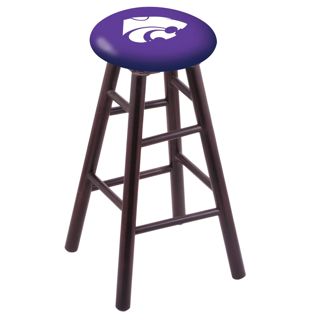 Maple Counter Stool in Dark Cherry Finish with Kansas State Seat