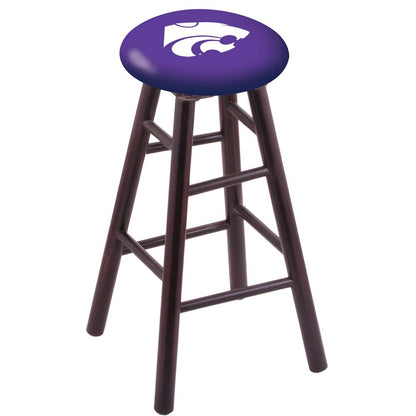 Maple Counter Stool in Dark Cherry Finish with Kansas State Seat
