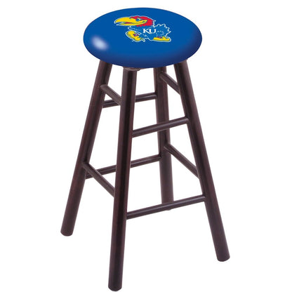 Maple Counter Stool in Dark Cherry Finish with Kansas Seat