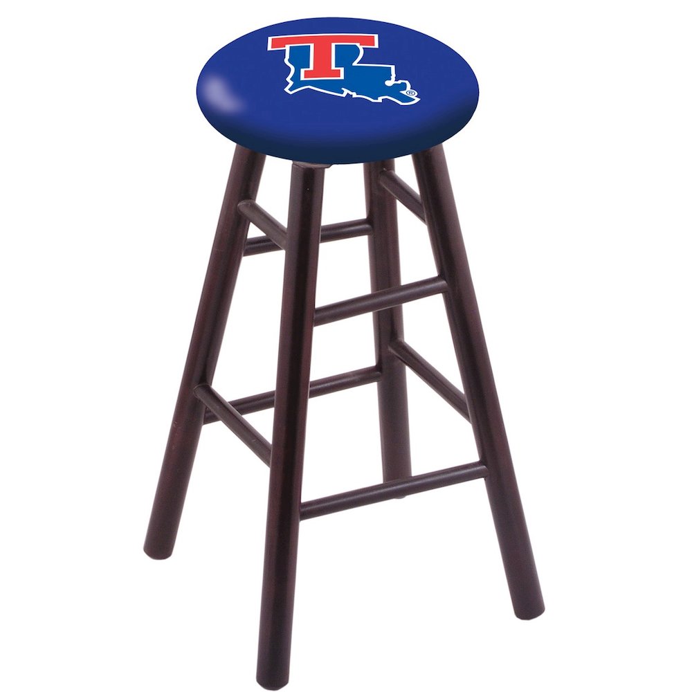 Maple Bar Stool in Dark Cherry Finish with Louisiana Tech Seat