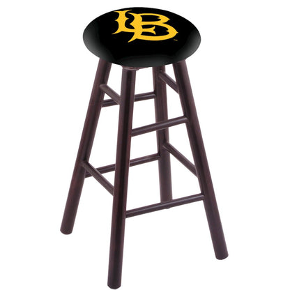 Maple Bar Stool in Dark Cherry Finish with Long Beach State University Seat