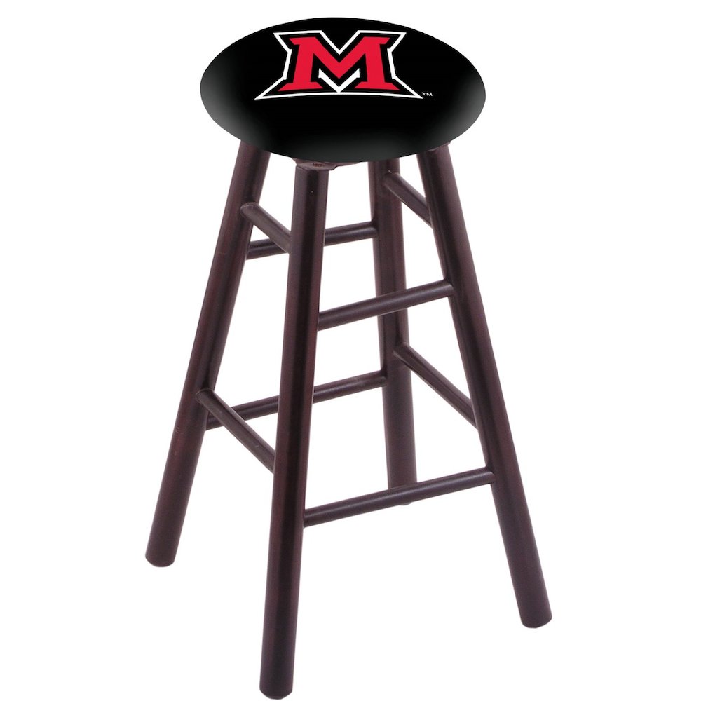 Maple Counter Stool in Dark Cherry Finish with Miami (OH) Seat