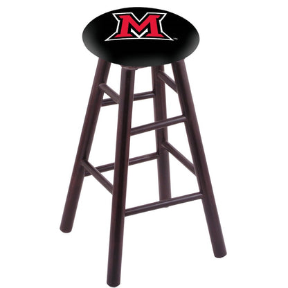 Maple Counter Stool in Dark Cherry Finish with Miami (OH) Seat