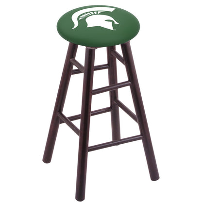 Maple Counter Stool in Dark Cherry Finish with Michigan State Seat
