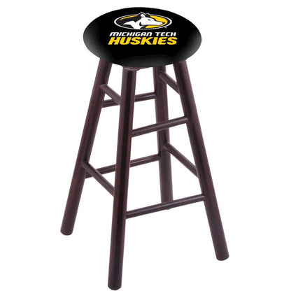 Maple Counter Stool in Dark Cherry Finish with Michigan Tech Seat
