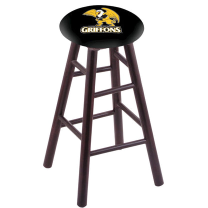 Maple Counter Stool in Dark Cherry Finish with Missouri Western State Seat