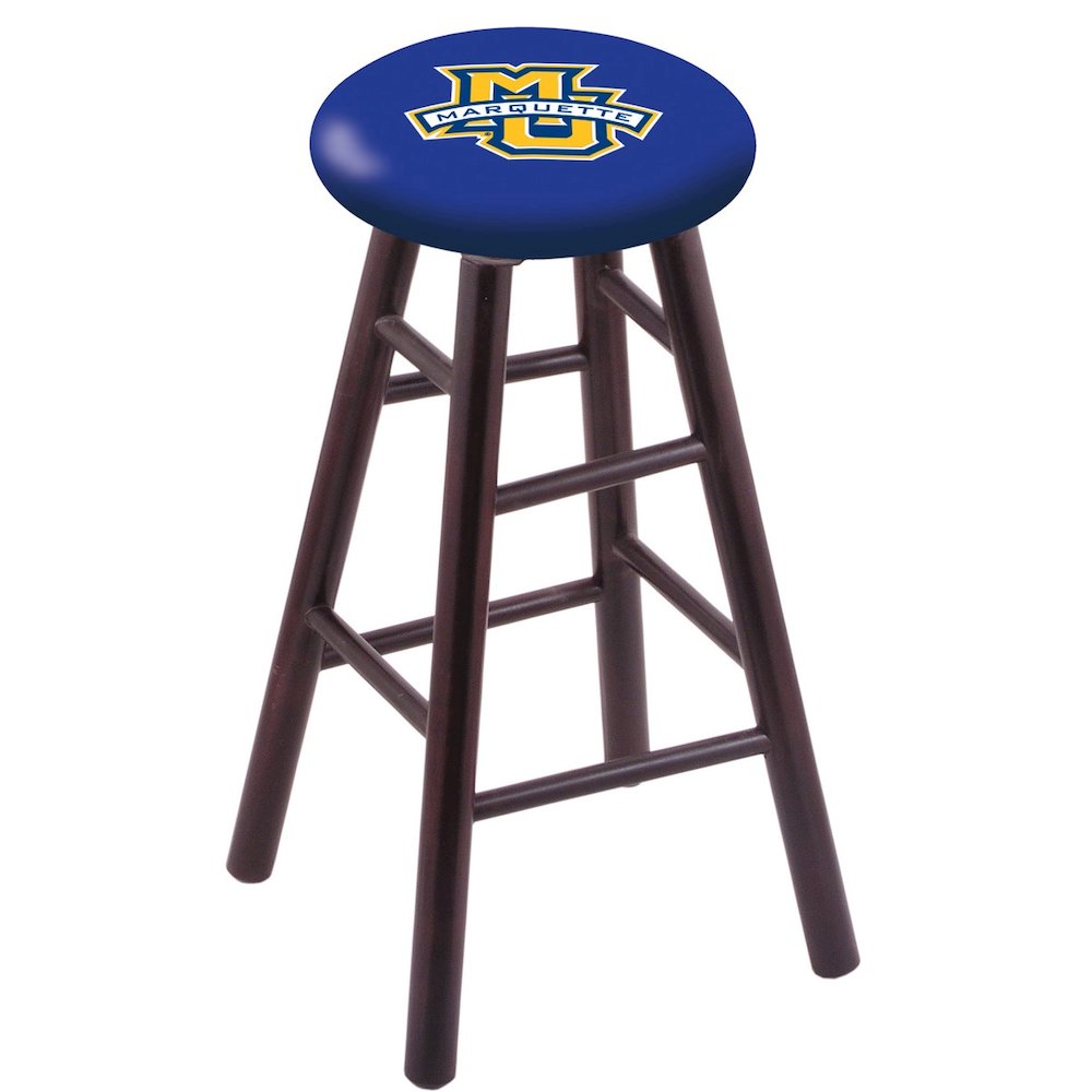Maple Counter Stool in Dark Cherry Finish with Marquette University Seat