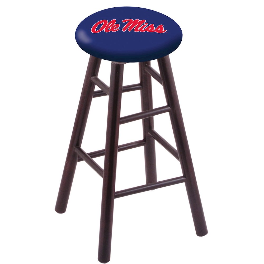 Maple Counter Stool in Dark Cherry Finish with Ole' Miss Seat