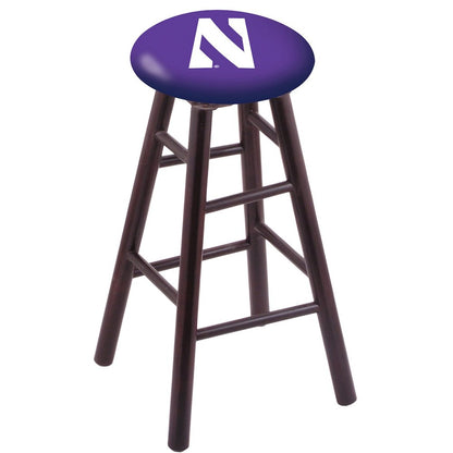 Maple Counter Stool in Dark Cherry Finish with Northwestern Seat