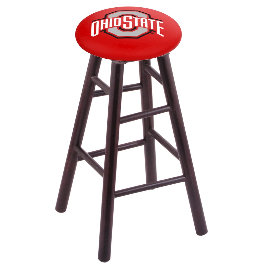 Maple Counter Stool in Dark Cherry Finish with Ohio State Seat