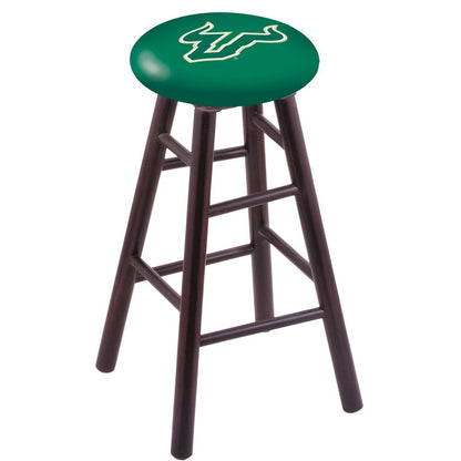 Maple Counter Stool in Dark Cherry Finish with South Florida Seat
