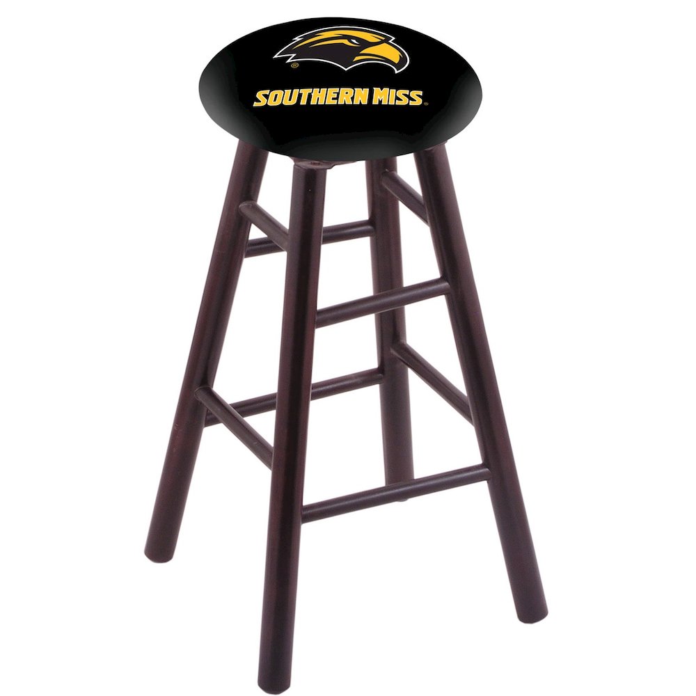 Maple Counter Stool in Dark Cherry Finish with Southern Miss Seat