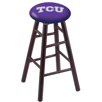Maple Counter Stool in Dark Cherry Finish with TCU Seat