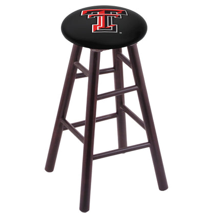 Maple Counter Stool in Dark Cherry Finish with Texas Tech Seat