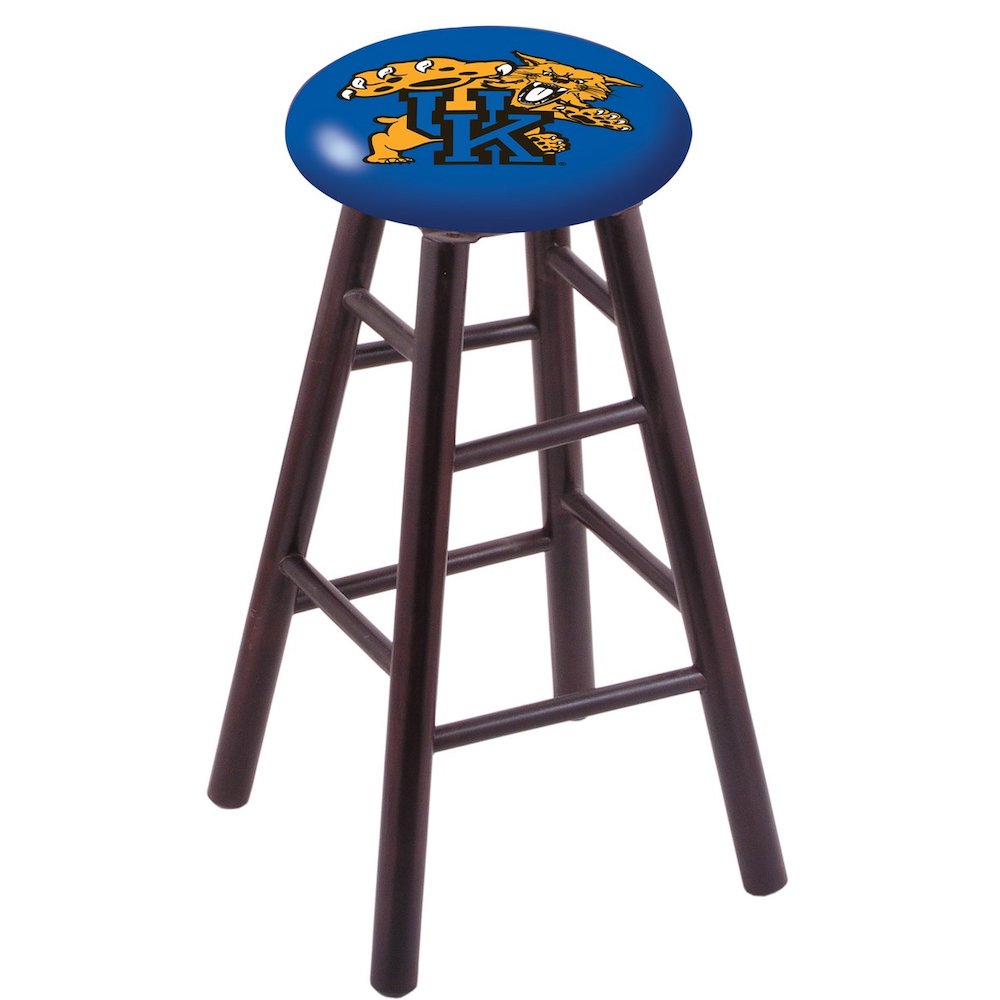 Maple Counter Stool in Dark Cherry Finish with Kentucky "Wildcat" Seat