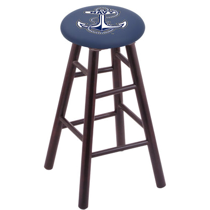 Maple Counter Stool in Dark Cherry Finish with US Naval Academy (NAVY) Seat