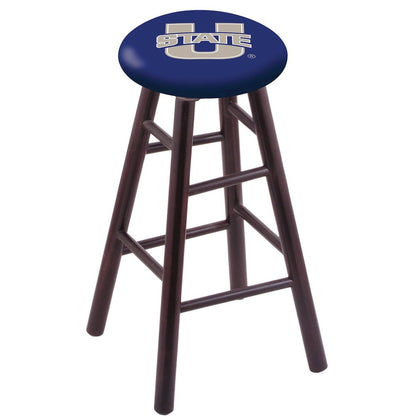 Maple Counter Stool in Dark Cherry Finish with Utah State Seat