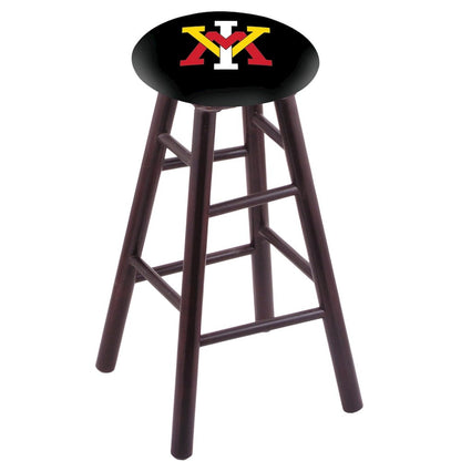 Maple Counter Stool in Dark Cherry Finish with Virginia Military Institute Seat